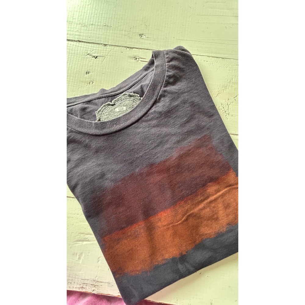 Yigal Azrouel Menswear Grey Colorblock Graphic Tee Raw Edge Cotton Shirt Large